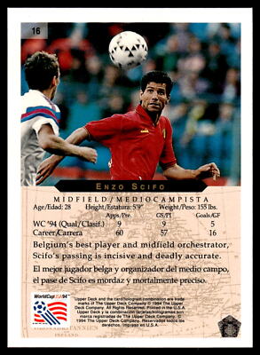 1994 Upper Deck Minute Maid World Cup #16 Enzo Scifo | eBay