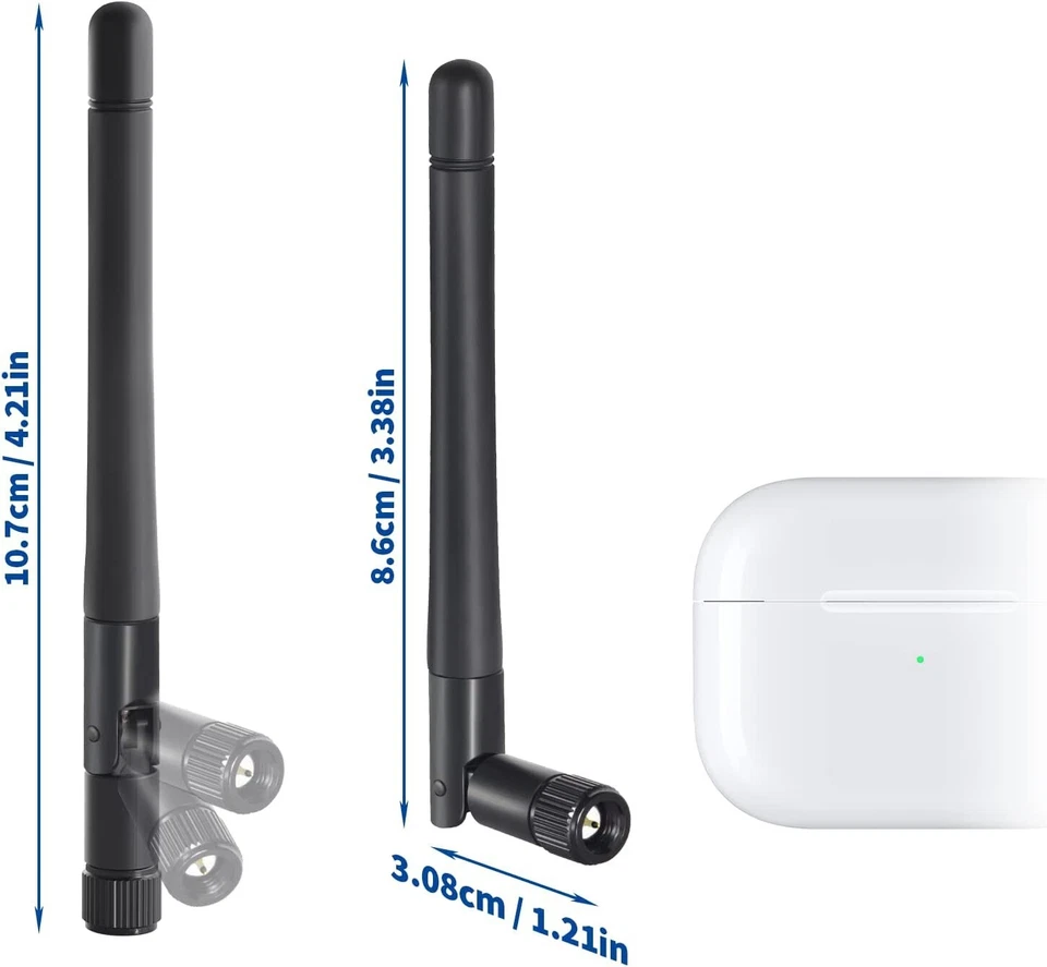 4-Pack Dual Band WiFi Antenna 3dBi SMA Male for Trailer Rear View Backup Camera - Image 3 of 4