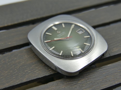 70's vintage watch mens Certina blue ribbon green dial rare big case steel 38mm - Picture 16 of 23