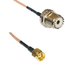 RG316 UHF Female BULKHEAD to RP-SMA MALE RF Cable Rapid-SHIP LOT