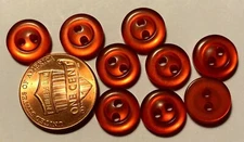 9 Small Rust Plastic Sew-through Buttons 7/16" 11mm 9857