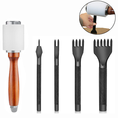 Leather Hole Punch Leather Lacing Stitching Punch Tool Leather Chisel 1/2/4/6