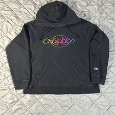 Champion Reverse Weave Sweatshirt Boys Large Black Hoodie Pullover Outdoors Gym