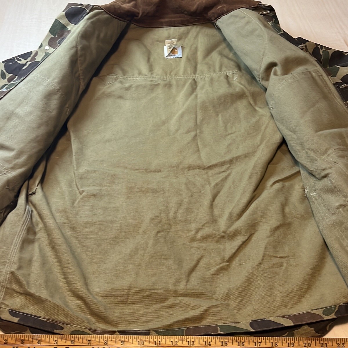 VTG Carhartt Hunting Jacket CQ103 Large Camo Green Brown VTG Carhartt Hunting Jacket CQ103 Large Camo Green Brown