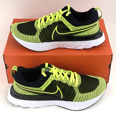 Nike React Infinity Run Flyknit 2 Volt Black Men's Sneakers Shoes CT2357 700