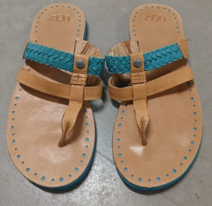 Sandali UGG Aqua tan intrecciati perizoma donna taglia 7