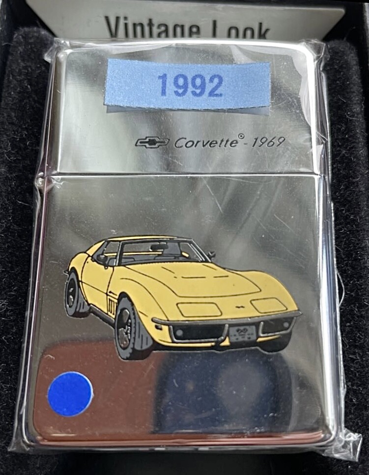 Zippo Corvette Vintage 1992 Silver Stingray Design Oil Lighter JP