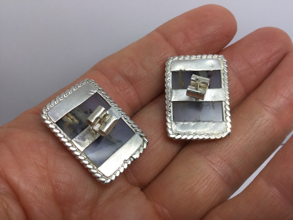 RECTANGULAR SHAPE QUARTZ STERLING SILVER EARRINGS - image 4