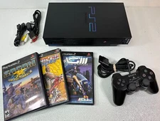 PlayStation 2 PS2 Fat Console Bundle SCPH-39001 Cont. 3 Games Tested - Works