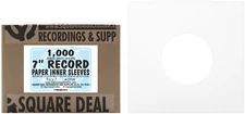 (1000) 7" Record Inner Sleeves - White ARCHIVAL Paper ACID FREE 45rpm - #07IW