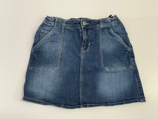 Wonder Nation Girls Blue Denim Skirt Adjustable Waist Size Large 10-12 Pocket