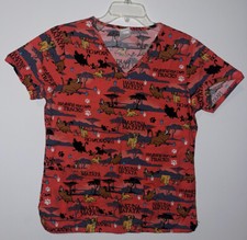 Disney Lion King Hakuna Matata No Worries Simba Scrub Top Women  s XS - 2 Pockets