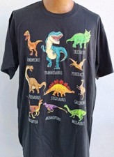 Types Of Dinosaurs Graphics Dino Identification T-Shirt Adult Sz XL