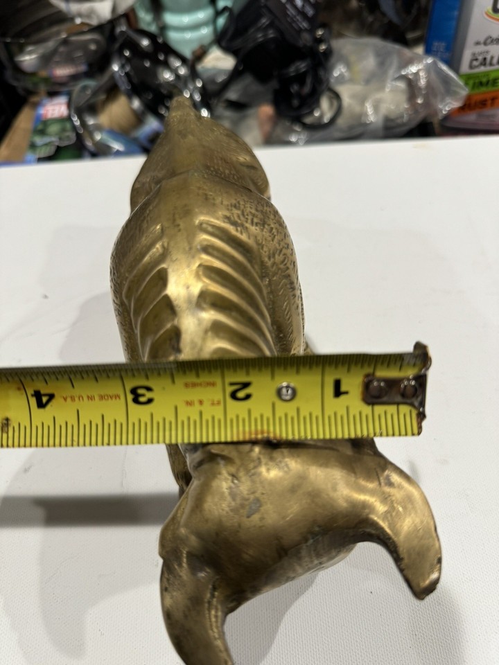 Vintage Brass Bull Statue / Charging Bull Statue Solid Heavy Office