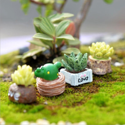 Lifelike Mini Artificial Fleshy Cactus Plant Landscape Decorative Potted Pl^^i
