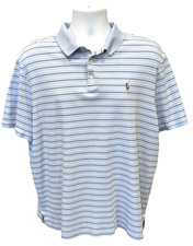Polo Ralph Lauren Classic Fit Blue Stripe Polo Shirt Mens XL Pony Logo