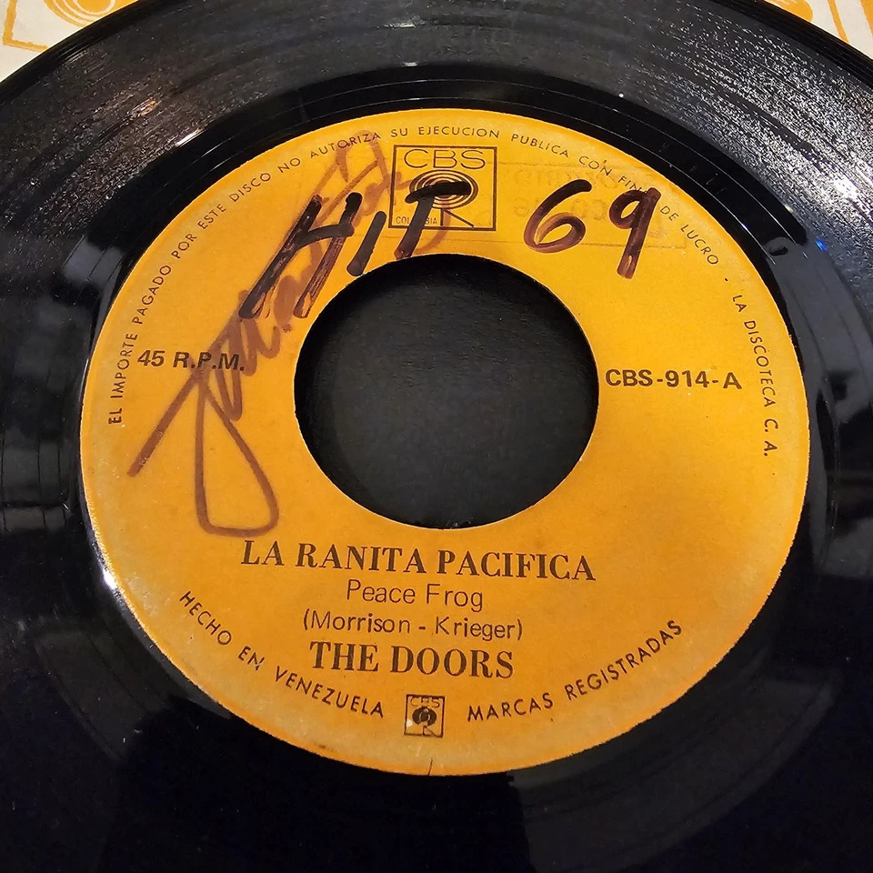 The Doors Rare Venezuela 45 “La Ranita Pacífica” Spanish Title 1969 Jim Morrison - Image 2 of 4