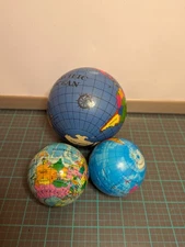 Planet Earth Stress Relief Foam Ball Squeeze Toy ADHD Carpal Tunnel Relief 3 Pcs