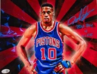 Dennis Rodman Signed Photo 11x14 METALLIC Pistons Bulls Worm Autograph HOF JSA