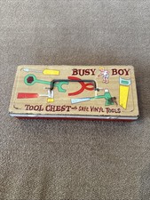 Vintage Ohio Art Metal Tin Busy Boy Tool Chest EMPTY TD 