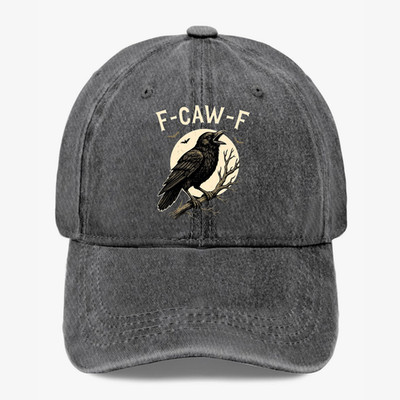 F-CAW-F Crow Dad Hat Funny Raven Graphic Cap Vintage Style Adjustable 7 Colors