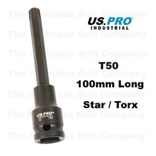 US PRO Impact T50 Long Torx / Star Bit Socket  1/2" Drive 3851