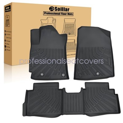 Fits 2019-2024 Kia Forte 5 Seats TPE Front & 2nd Row Floor Mats Liner Set Black