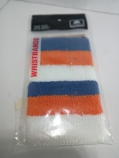 NEW Wristbands 2-Pack Sweatbands Vintage NOS Cotton Sealed Blue/Orange/White