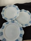 Lot of 3: MacBeth Evans American Sweetheart White Opalescent Milk Glass Plates