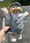 Vintage 1984 Preemie Cabbage Patch Kid Doll Blue Eyes Boy, Overalls, Sailboat