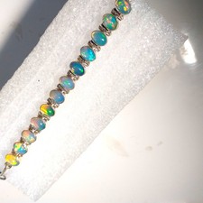 NATUR Welo Opal 925 Sterling SILBER Armband Armkette Kristallopal