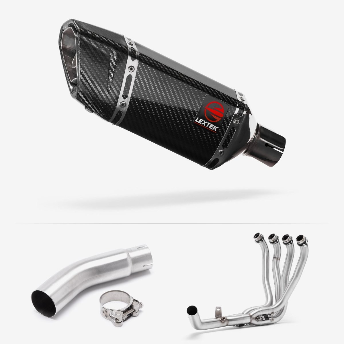 Lextek Carbon Fibre SP11C 200mm Exhaust System for Suzuki GSX-S750 (17-23) Rear