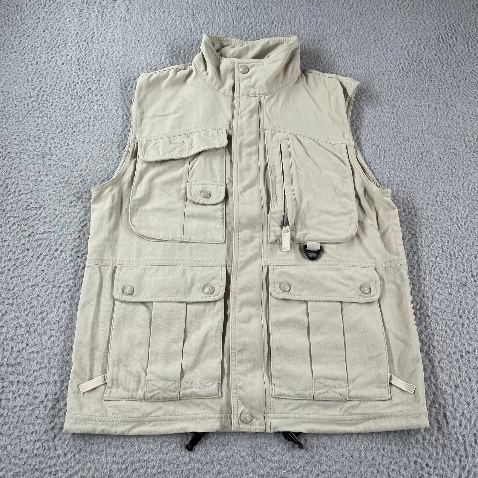Vintage Columbia Vest Mens S Tan Khaki GRT Hunting Safari Utility Photography