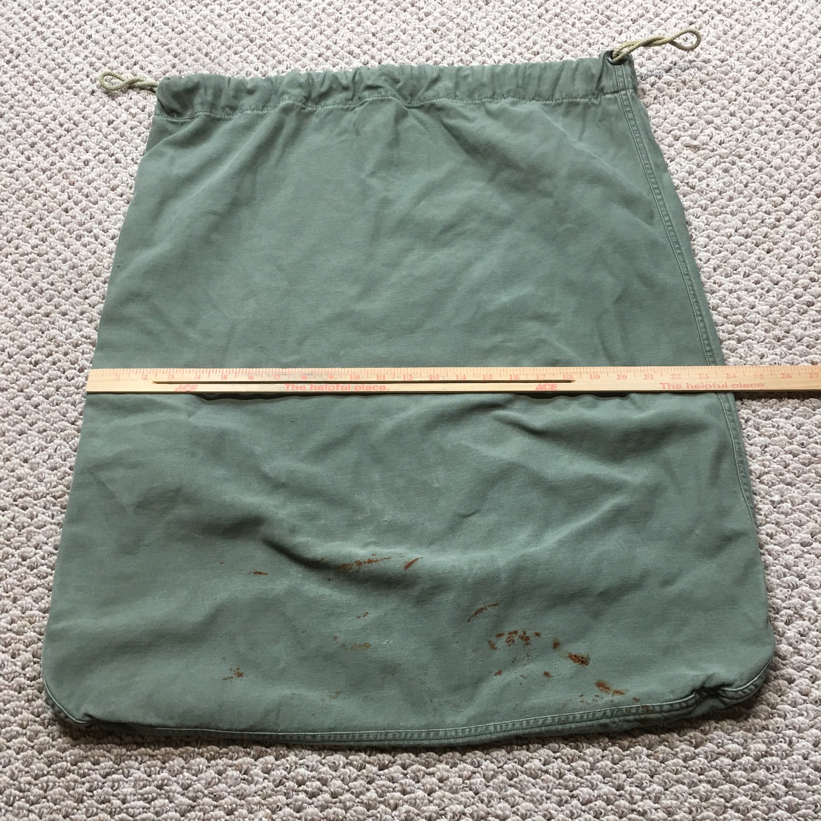 Vintage Military Canvas Laundry Bag 29x24 Inch Heavy Duty Army Sack 70s Original