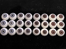 Lot 18 mm Acrylic Round Flat Doll Eyes For Doll Making Blue Brown Hazel