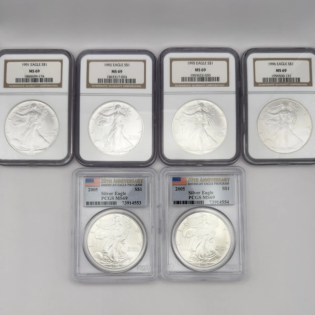 American Eagle MS 69 Graded Business PCGS Certified Silver Bullion