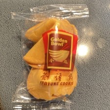 DOUBLE Golden Bowl Fortune Cookie Wrapped Packet Cookie.ERROR very RARE