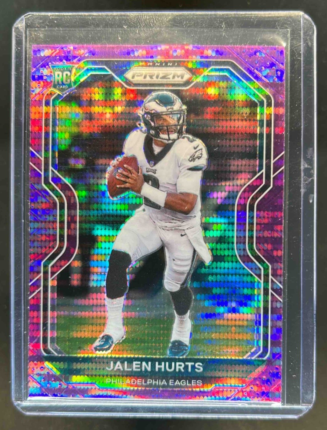 2020 Prizm Jalen Hurts RC Purple Pulsar Rookie #343 Eagles