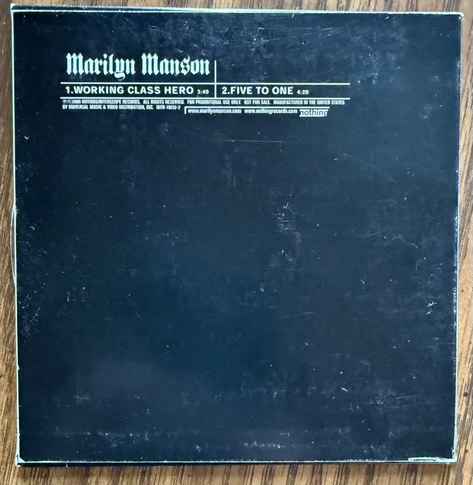 Marilyn Manson - Working Class Hero (Lennon) / Five To One (Doors) PROMO CD Foto 2 de 3