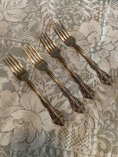Oneida Michelangelo Pattern Stainless Steel Flatware 7 1/4"Dinner Forks Set of 4