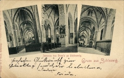 Postcard Schleswig an der Schlei, interior view of the cathedral greeting from... - 4952970