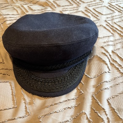 #ad Greek Fisherman Cap Yachting Style Sailor#x27;s Fiddler Cap Captain#x27;s Size L $12.00