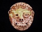 Old Nephrite Jade Stone Carved Sculpture Ancient Warrior Face Mask #06212501 — photo 1