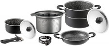 0806094N Pentole E Stoviglie Campeggio in Alluminio, Set Pirate 7+1¸ Ø 22 Cm