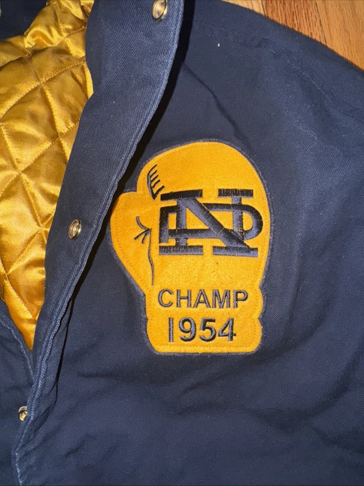 STALLS & DEAN REPRO NOTRE DAME 1954 BOXING CHAMPIONS BENGEL BOUTS 4XL JACKET EUC - Image 2 of 4