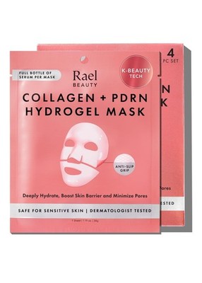 Rael Face Mask   Deep Hydration & Moisturizing Sheet Masks, Daily Skincare X4