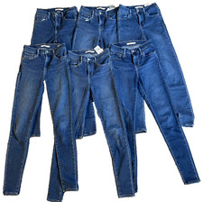 Lote de 6 Pantalones de mezclilla Levi's 720 tiro alto súper ajustados para mujer 24 azules elásticos