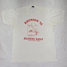 Vintage Screen Stars Best 90s Oregon Golf Red White Graphic Tee Shirt XL USA
