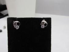 Sterling Silver  CZ Accented Dolphin Stud Style Pierced Earrings .5" 308