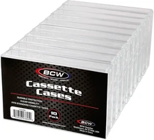 Cassette Tape Case | CE Accessory | 10 Pack | Clear Polystyrene Norelco-Style Ca